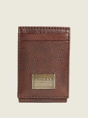 Portefeuilles Guess Bishop Magnetic Fold Homme Marron | 13925-FVZI