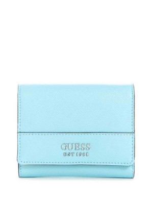 Portefeuilles Guess Katey Trifold Femme Turquoise Clair | 59607-FUVG