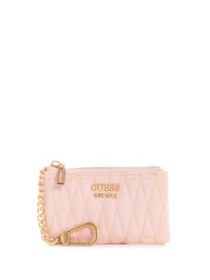 Portefeuilles Guess Layla Zip Pouch Femme Rose | 69871-SVIG