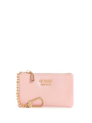 Portefeuilles Guess Layla Zip Pouch Femme Rose | 06597-BQDM