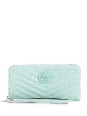 Portefeuilles Guess Lida Zip-Around Femme Turquoise Clair | 30687-PEQS