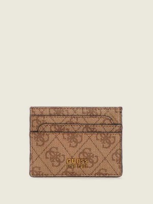 Portefeuilles Guess Noelle Card Holder Femme Marron Fleur | 07381-ZVIN