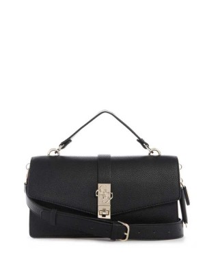 Sac Crossbody Guess Albury Top-Handle Flap Femme Noir | 69714-ZULO