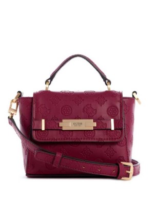 Sac Crossbody Guess Bea Mini Top Handle Femme Marron | 54208-LKCM