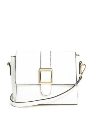 Sac Crossbody Guess Cara Boucle Femme Blanche | 30198-CFQX