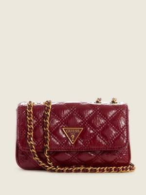 Sac Crossbody Guess Cessily Matelassé Mini Convertible Femme Rouge | 68102-ZALQ