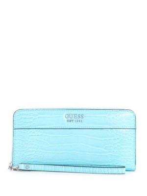 Sac Crossbody Guess Katey Zip-Around Femme Turquoise Clair | 80741-FVEZ