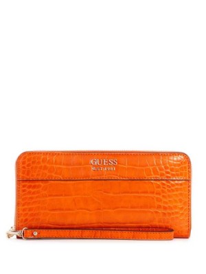 Sac Crossbody Guess Katey Zip-Around Femme Orange | 80126-VAFC