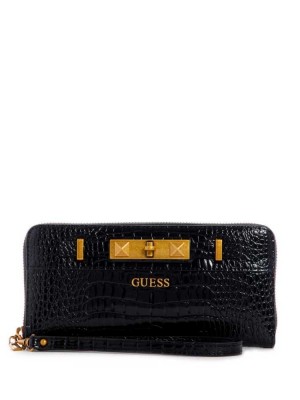 Sac Crossbody Guess Raffie Zip-Around Femme Noir | 57280-JRHC