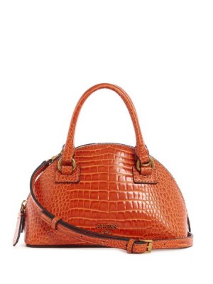 Sac Crossbody Guess Shilah Small Dome Femme Orange | 08219-EGYV