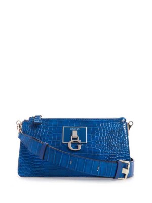 Sac Crossbody Guess Stephi Mini Zip Femme Bleu | 19457-AWSP