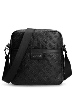 Sac Crossbody Guess Vezzola Quattro G Plates Homme Noir | 35479-PKVS