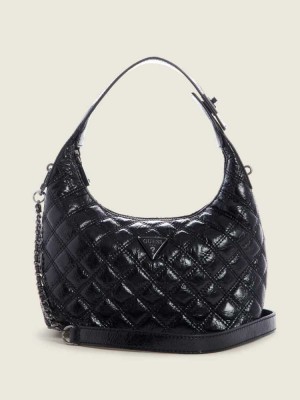 Sac Porté Épaule Guess Cessily Matelassé Hobo Femme Noir | 90851-NEFH