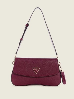 Sac Porté Épaule Guess Cordelia Flap Femme Bordeaux | 80219-HCTJ