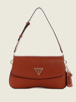 Sac Porté Épaule Guess Cordelia Flap Femme Marron | 57964-UIHQ