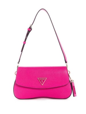 Sac Porté Épaule Guess Cordelia Flap Femme Fushia | 57483-QWJI