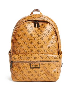 Sacs à Dos Guess Vezzola Logo Compact Femme Marron | 36805-PBFR