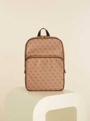 Sacs à Dos Guess Vezzola Square Femme Marron | 01697-ETMQ