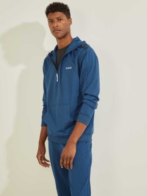 Sweat a Capuche Guess Eco Hal Homme Bleu | 84935-TWEG