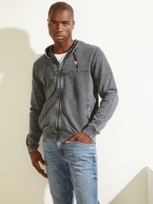 Sweat a Capuche Guess G Stamp Zip-Up Homme Bleu | 79105-UPNW