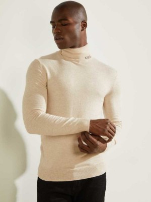 T Shirts Guess Eco Lane Basic Turtleneck Homme Blanche | 34218-QOCK