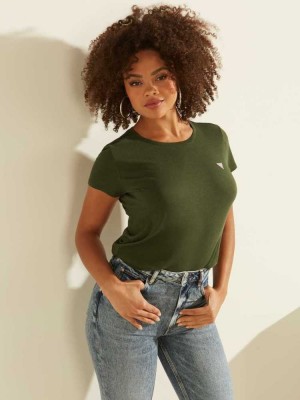 T Shirts Guess Eco Logo Baby Femme Vert | 65390-XWIV