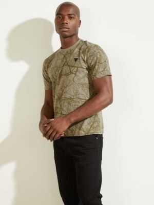 T Shirts Guess Jesse Homme Vert Olive | 68013-WHYF