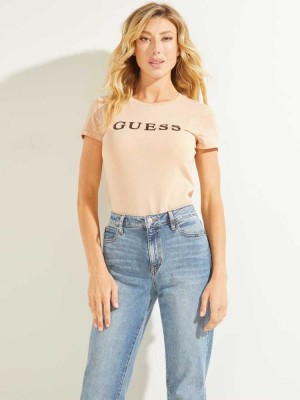 T Shirts Guess Kimetz Femme Platine | 83642-LPYT