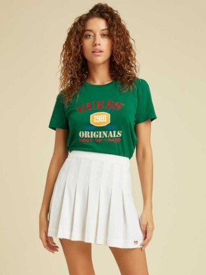 T Shirts Guess Originale Easy Logo Femme Vert | 63702-ZHVX