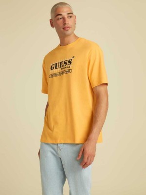 T Shirts Guess Originale Grid Homme Mangue Jaune | 83046-BUPR