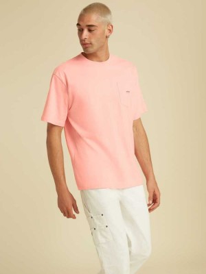 T Shirts Guess Originale Kit Pocket Homme Rose | 50346-AENI