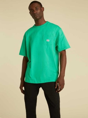 T Shirts Guess Originale Kit Pocket Homme Vert | 90637-OHMB