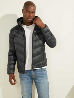 Vestes Guess Eco Legere Puffer Homme Noir | 19063-OJTW