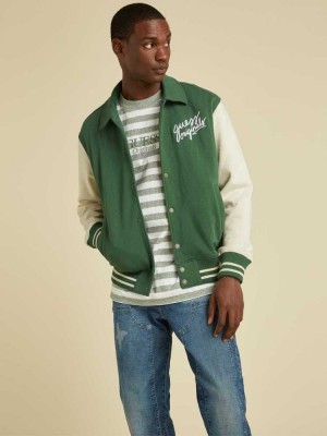 Vestes Guess Originale Varsity Inspired Homme Vert Foncé Multicolore | 43921-JYUQ