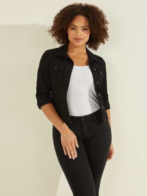 Vestes Guess Sexy Trucker Femme Noir | 93056-LODU