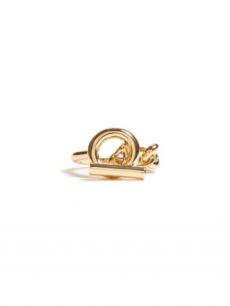 Bague Guess 14KT Plated Toggle Ring - Size 7 Femme Doré | 79360-SVMN