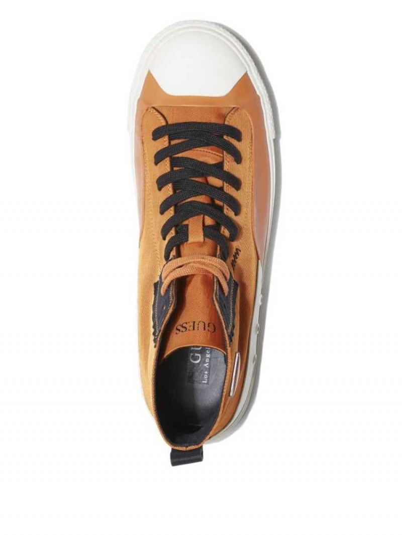 Basket Guess Ederle High-Top Homme Orange Multicolore | 62850-VKRQ