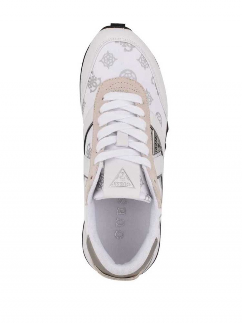 Basket Guess Samsin Logo Print Femme Blanche | 36859-LVAB