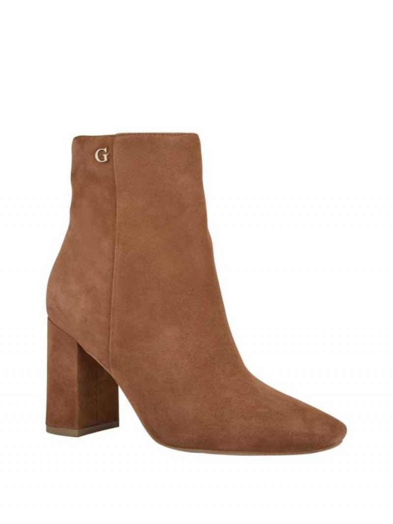 Bottines Guess Adelia Faux-Daim Ankle Femme Marron | 46235-SUKX