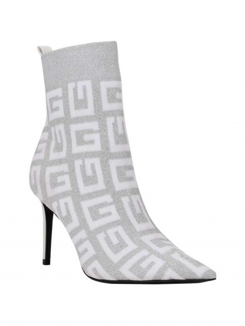 Bottines Guess Dallyca G-Logo Sock Femme Argent | 10926-RKET