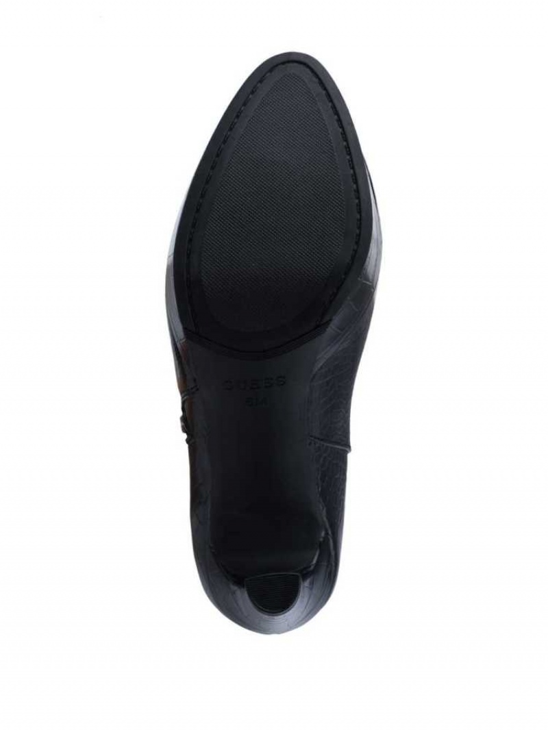 Bottines Guess Dejah Croc Plateforme Femme Noir | 89134-FRLQ