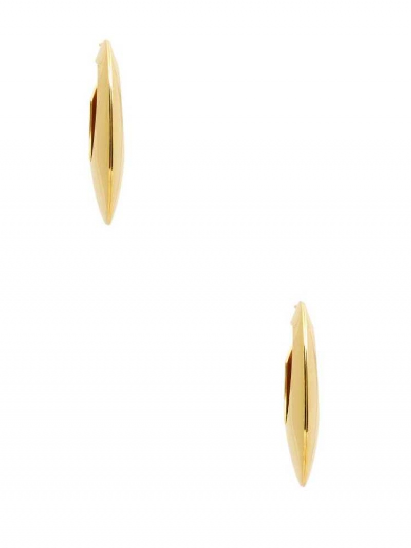 Boucles d'Oreilles Guess 14KT Curved Hoop Femme Doré | 83165-LSZA