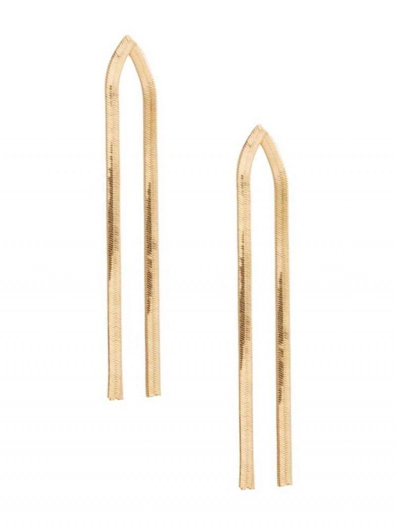 Boucles d\'Oreilles Guess 14KT Plated Snake Chain Femme Doré | 68327-GNZT