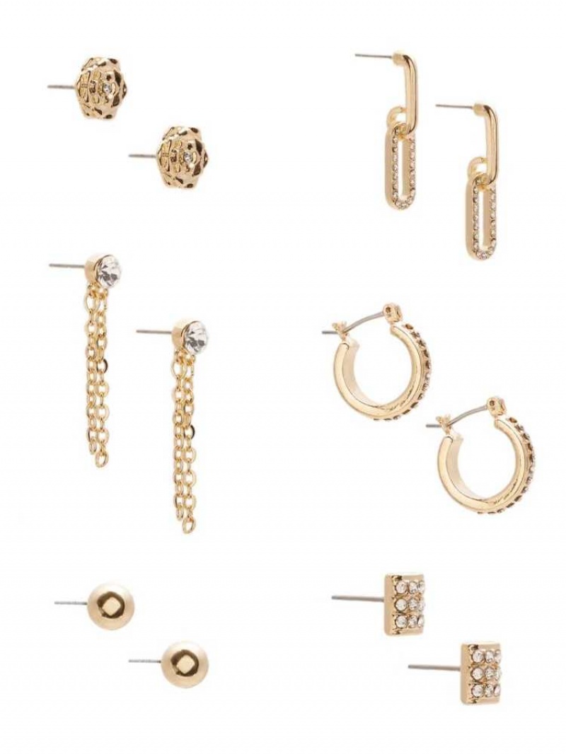 Boucles d'Oreilles Guess Peony Stud Set Femme Doré | 76084-WQHV