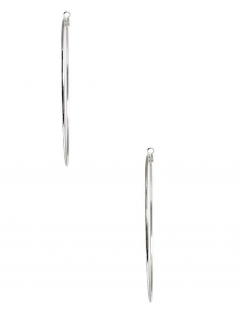 Boucles d'Oreilles Guess Silver-Tone Oversized Hoop Femme Argent | 45803-MDYX