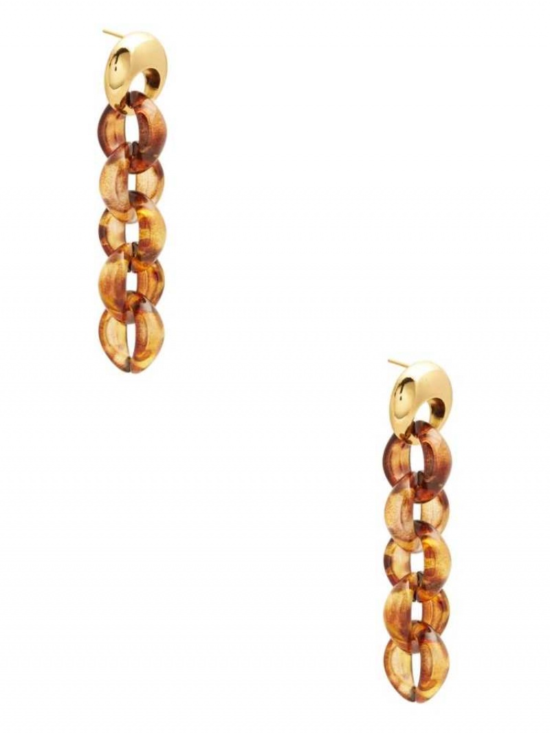 Boucles d'Oreilles Guess Tortoise Chain Femme Doré | 27315-VDXE