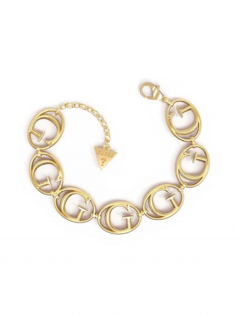 Bracelet Guess Gold-Tone Multi G Chain Femme Jaune Doré | 34910-OWBA