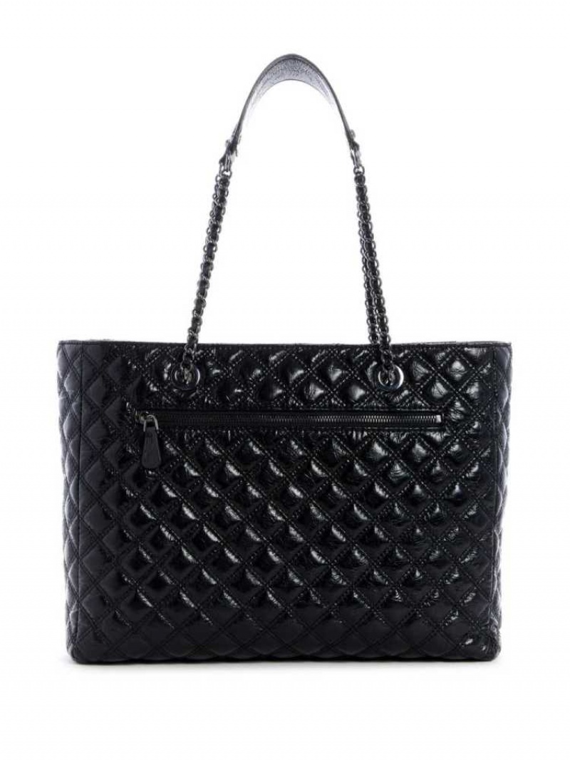 Cabas Guess Cessily Matelassé Femme Noir | 84507-EIAZ