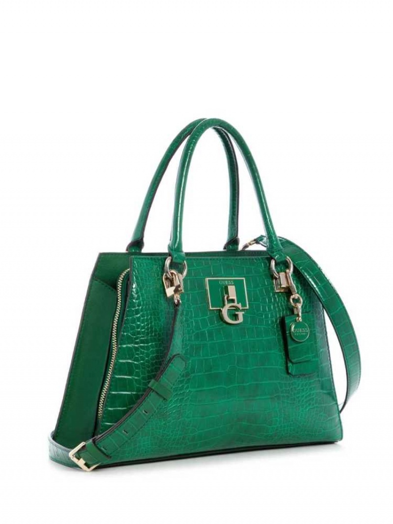 Cartable Guess Stephi Croc Girlfriend Femme Vert | 05294-GXIM