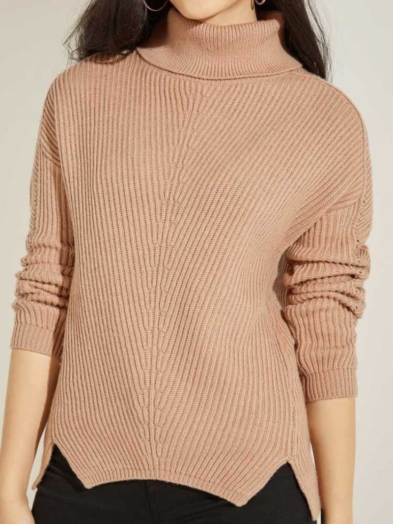 Chandails Guess Doni Turtleneck Femme Cafe Clair | 08735-GMXO